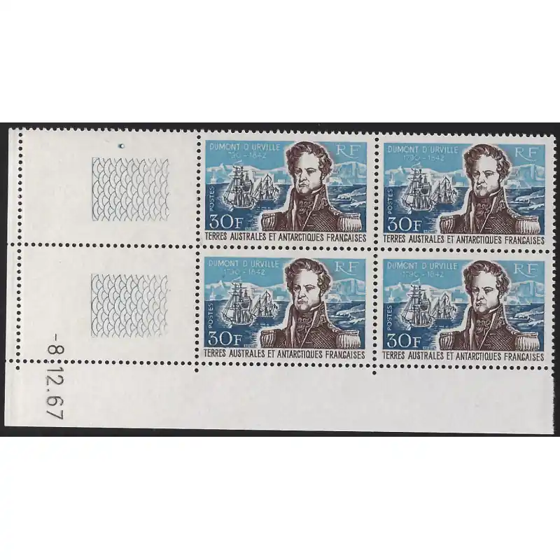 Meilleur Choix T.A.A.F. timbre N°25 bloc coin daté neuf**, R.