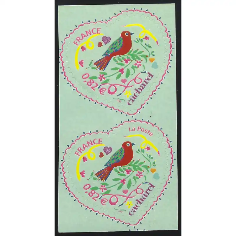 Prix Bas Cœur Cacharel timbre autoadhésif N°51a variété sans la Poste tenant à normal.