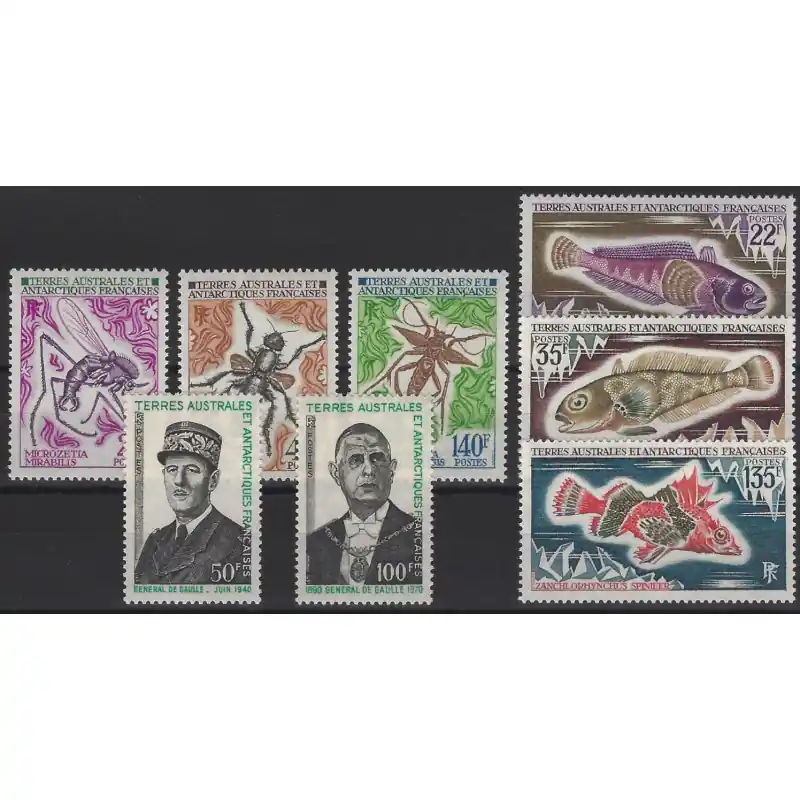 Timbres de T.A.A.F. année complète 1972 neuf**. Prix Promo