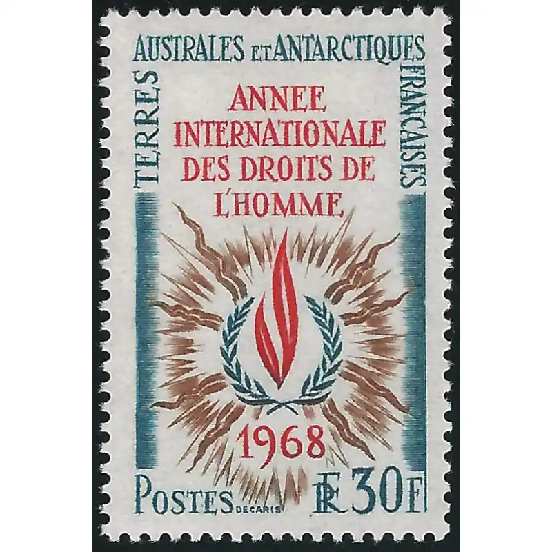 Année internationale des Droits de l'Homme timbre T.A.A.F. N°27 neuf**. Meilleur Prix