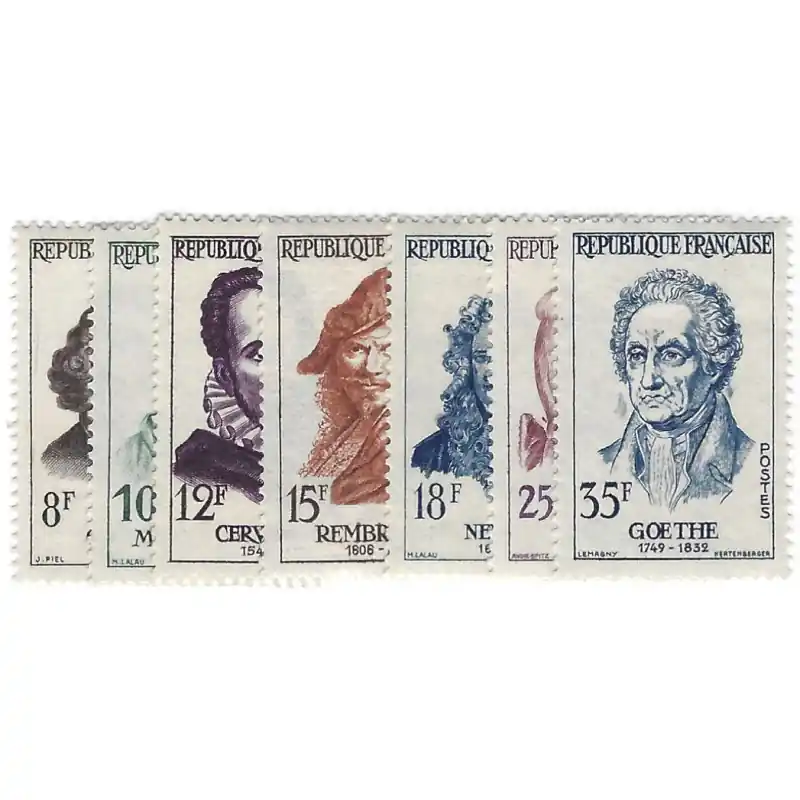Célébrités étrangères timbres de France N°1132-1138 série neuf**. Nouveauté