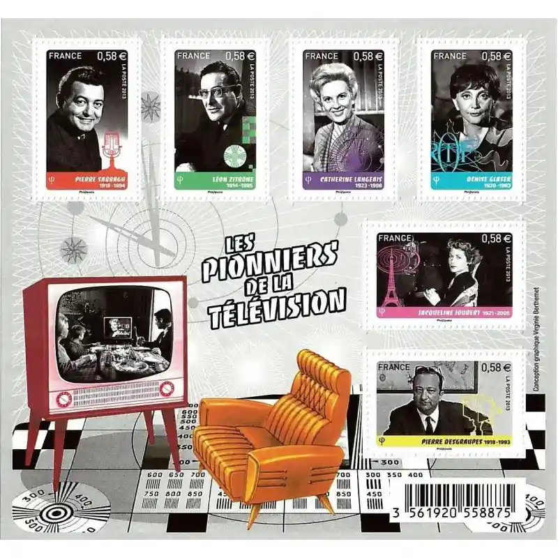 Prix Bas Feuillet de 6 timbres Les pionniers de la télévision F4811 neuf**.