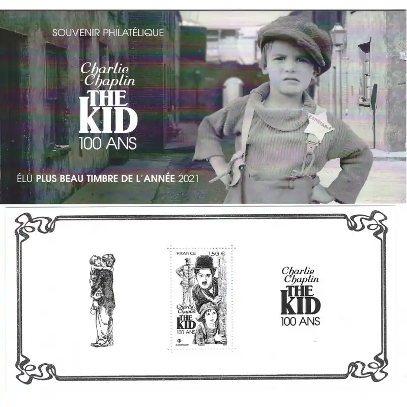 Bloc souvenir N°198 Charlie Chaplin The Kid - 100 ans neuf**. Petit Prix
