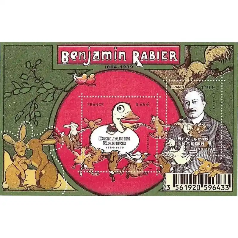 Achetez Aujourd’hui Feuillet de 2 timbres Benjamin Rabier F4866 neuf**.