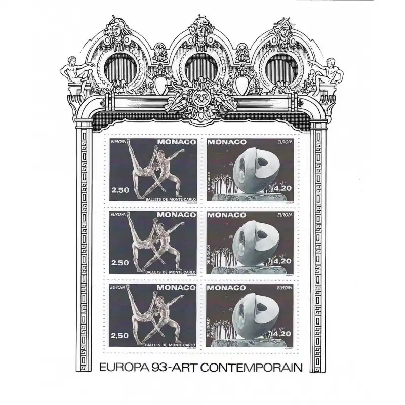 Monaco bloc-feuillet de timbres N°61 Art contemporain neuf**. Expédition Rapide