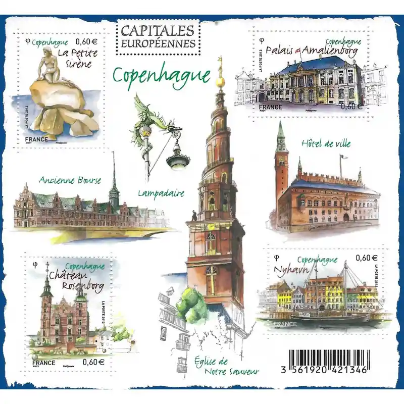 Quantité Limitée Feuillet de 4 timbres Copenhague F4637 neuf**.