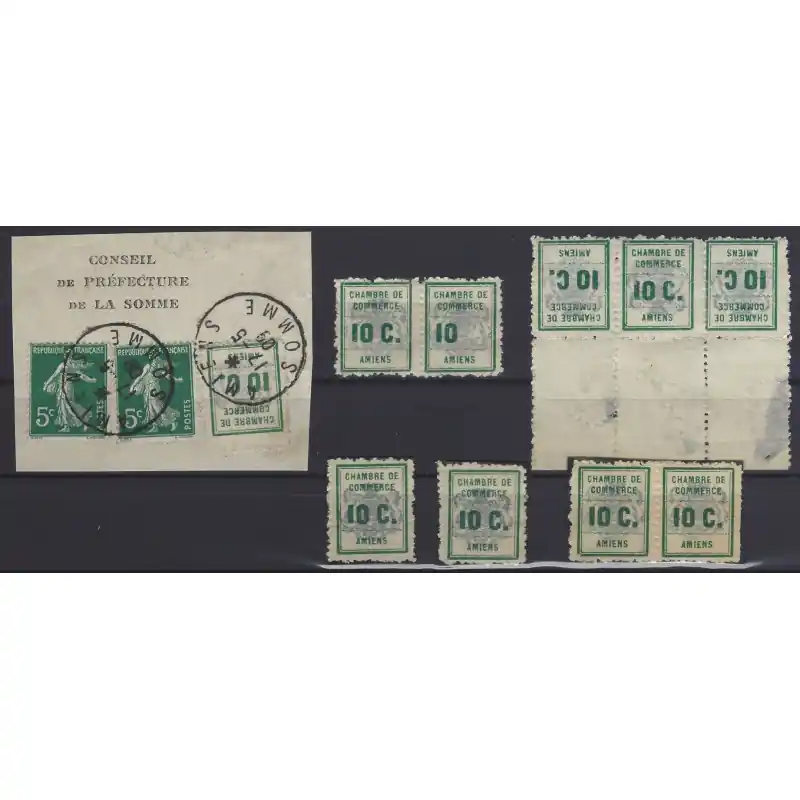 Premium Timbre de grève Amiens N°1 lot avec variétés.