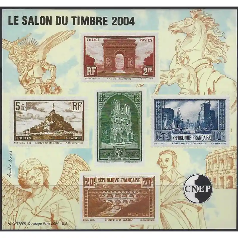 Bloc C.N.E.P. N°41a Les timbres semi-modernes 2004 non dentelé neuf**. Gros Lot