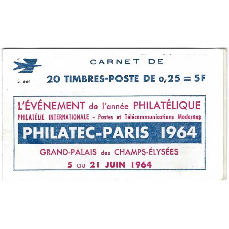 Vente Directe Carnet de 20 timbres type Décaris avec publicité Philatec.