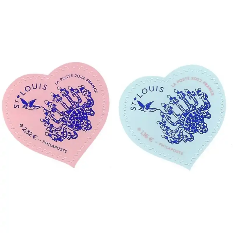 Prix Bas Timbres autoadhésifs de France N°2097-2098 Cœurs Saint-Louis.