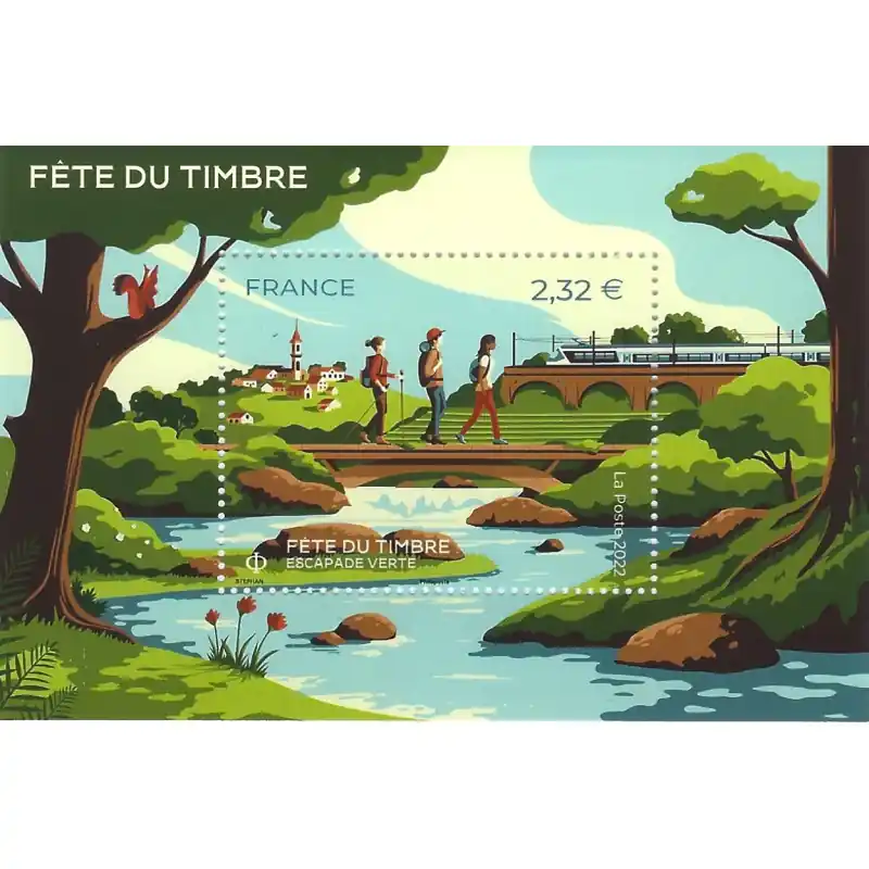 Top Vente Feuillet de timbre Escapade verte N°F5563 neuf**.