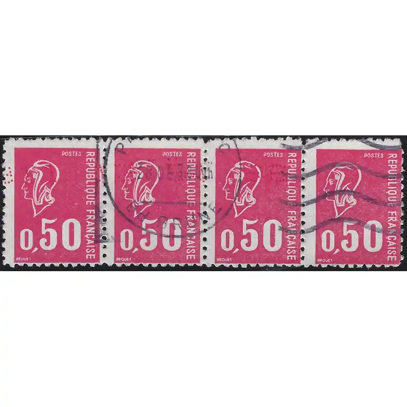 Marianne de Béquet timbre N°1664f bande de 4 oblitéré, R. Solde