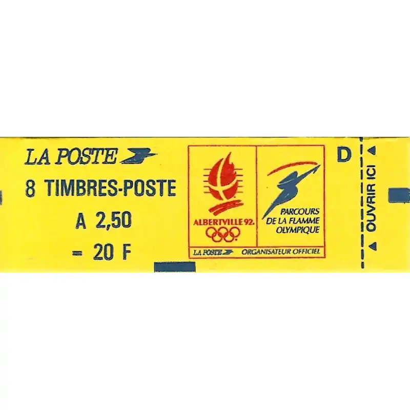 Carnet de 8 timbres Marianne de Briat (D) - Albertville 92. Dernier Modèle
