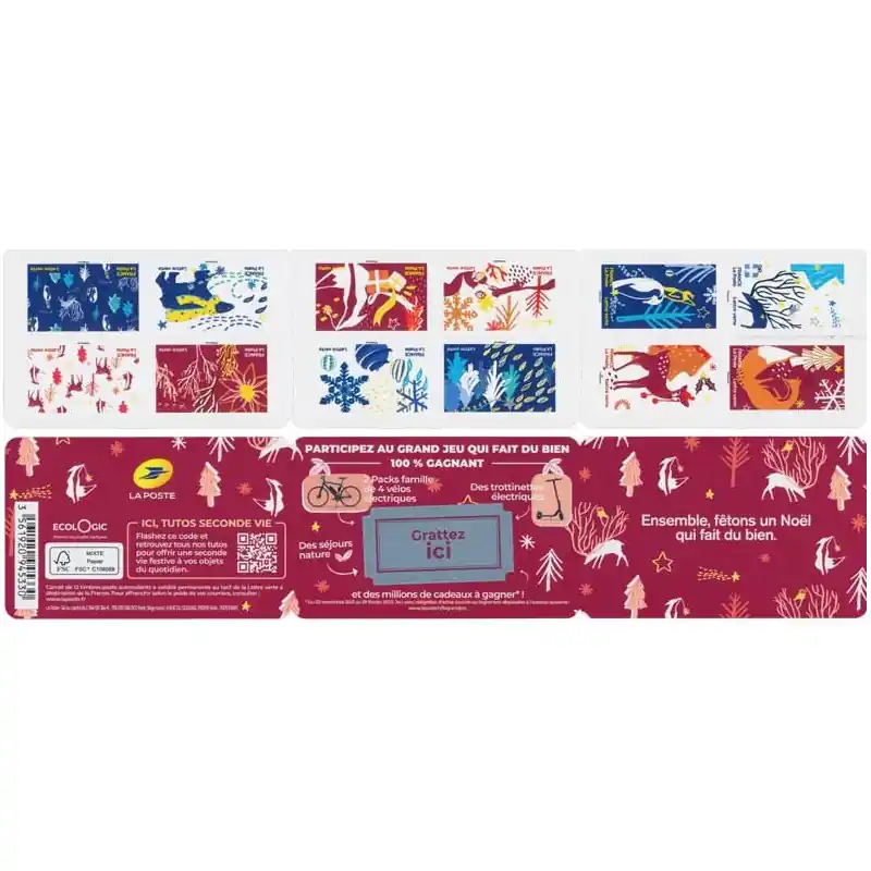 Nouvelle Collection Timbres autoadhésifs de France N°2061-2072, Noel.