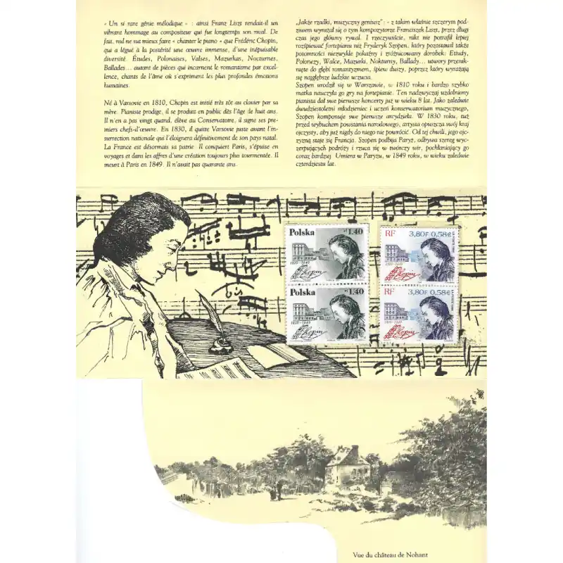 Original Pochette émission commune France - Pologne 1999.