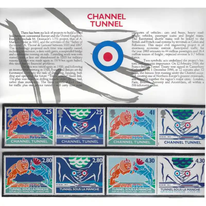 Certifié Pochette émission commune France - Grande Bretagne 1994.