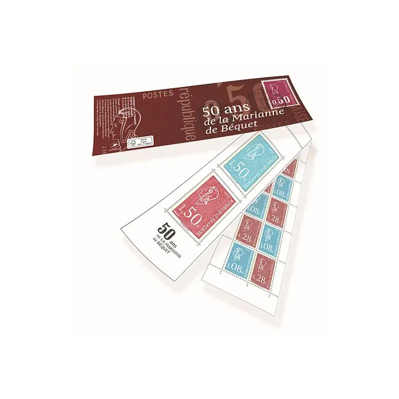 Nouveauté Carnet mixte gommé 50 ans de la Marianne de Béquet N°1529.