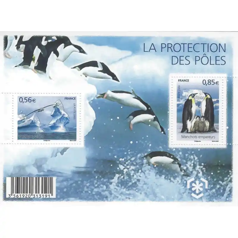 Original Feuillet de 2 timbres Protection des Pôles F4350 neuf**.