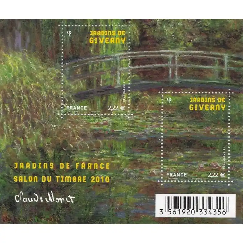 Prix Choc Feuillet de 2 timbres Jardins de France Giverny F4479 neuf**.