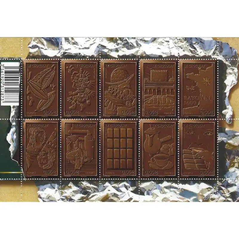 Artisanat Feuillet de 10 timbres Chocolat F4357 neuf** .