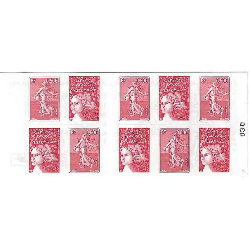 Paiement Sécurisé Carnet mixte de 10 timbres Semeuse de Roty N°1511.