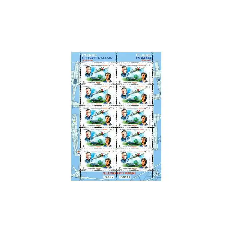 Prix Réduit Feuillet 10 timbres Poste aérienne Roman-Clostermann neuf**.