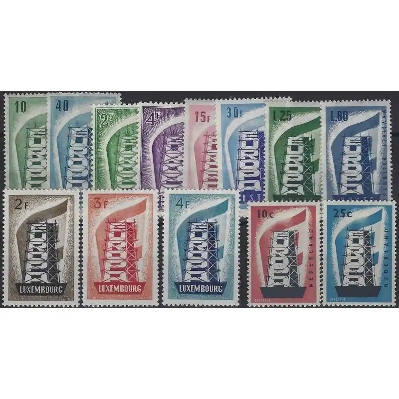 Authentique Europa - CEPT timbres d'année 1956 complet neuf**.