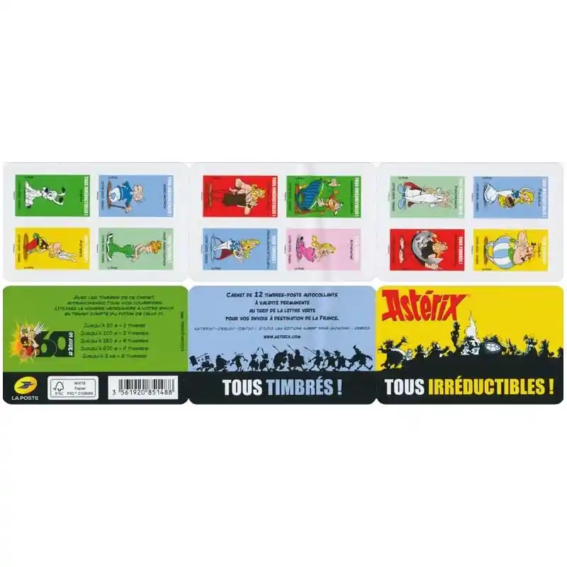 Timbres autoadhésifs de France N°1729-1740, Astérix. Nouveauté