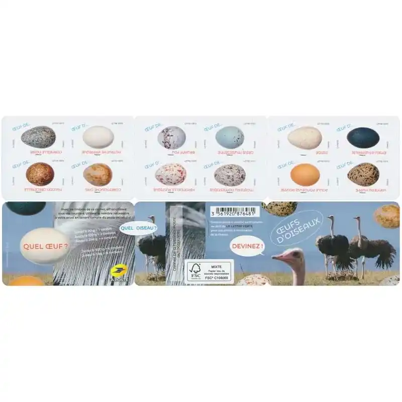 Timbres autoadhésifs de France N°1839-1850, Œufs d'oiseaux. Petit Prix