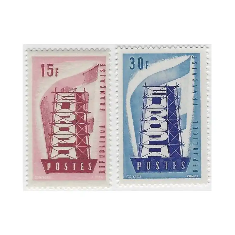 Meilleur Prix Europa 1956 timbres de France n° 1076-1077 neuf**.
