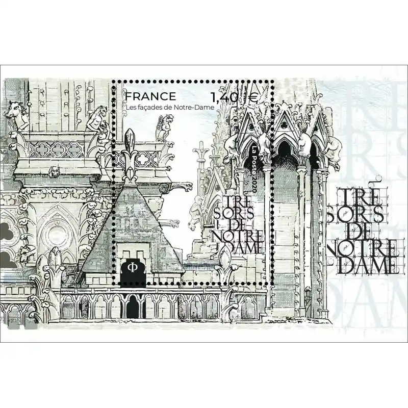 Bloc-feuillet de timbre N°151 Notre-Dame de Paris neuf**. Prix Réduit