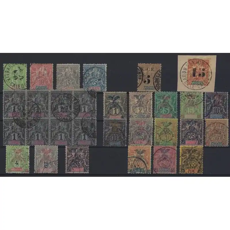 Meilleure Qualité Nouvelle Calédonie 1892-1903 sélection de timbres oblitérés.