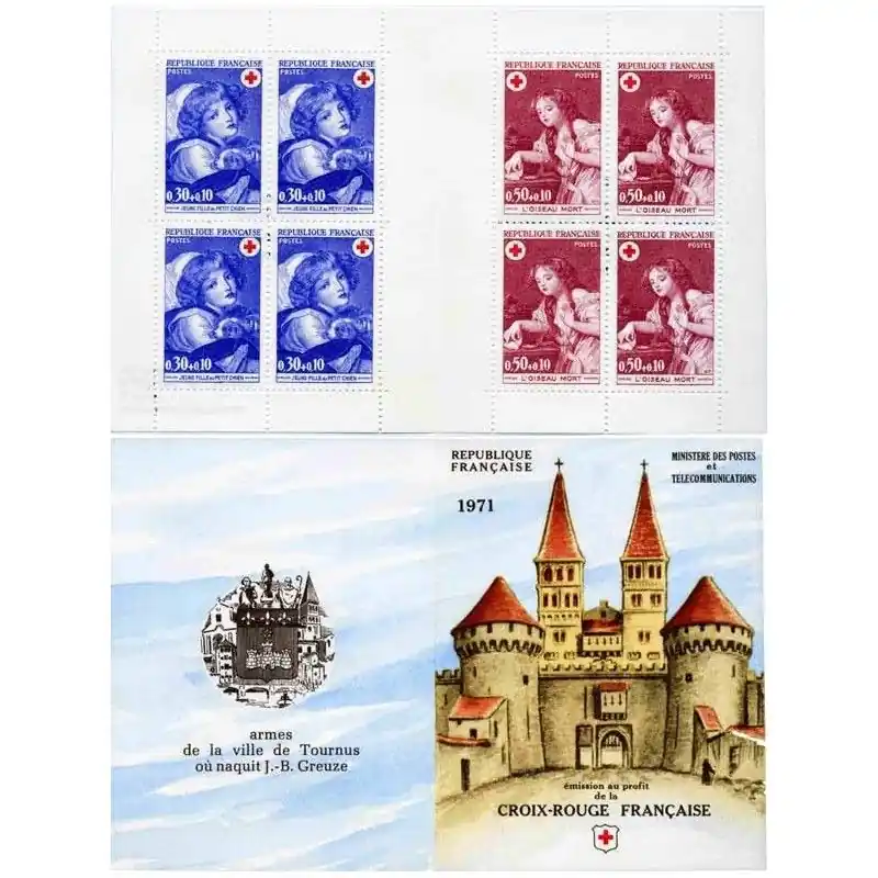 Carnet de timbres Croix-Rouge 1971 neuf**. Prix Bas