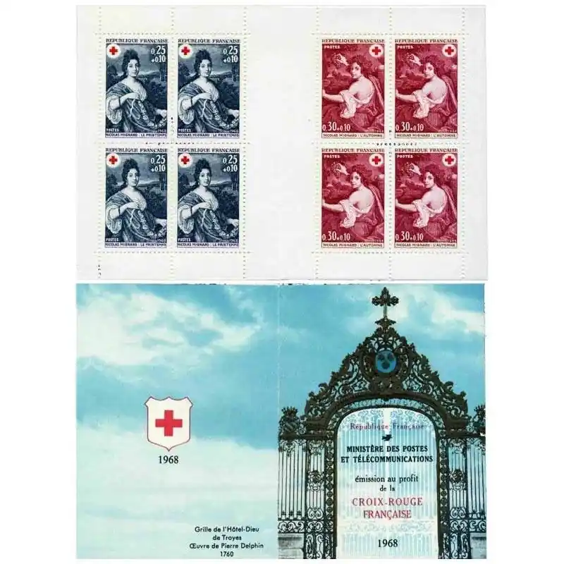 Carnet de timbres Croix-Rouge 1968 neuf**. Commande En Gros