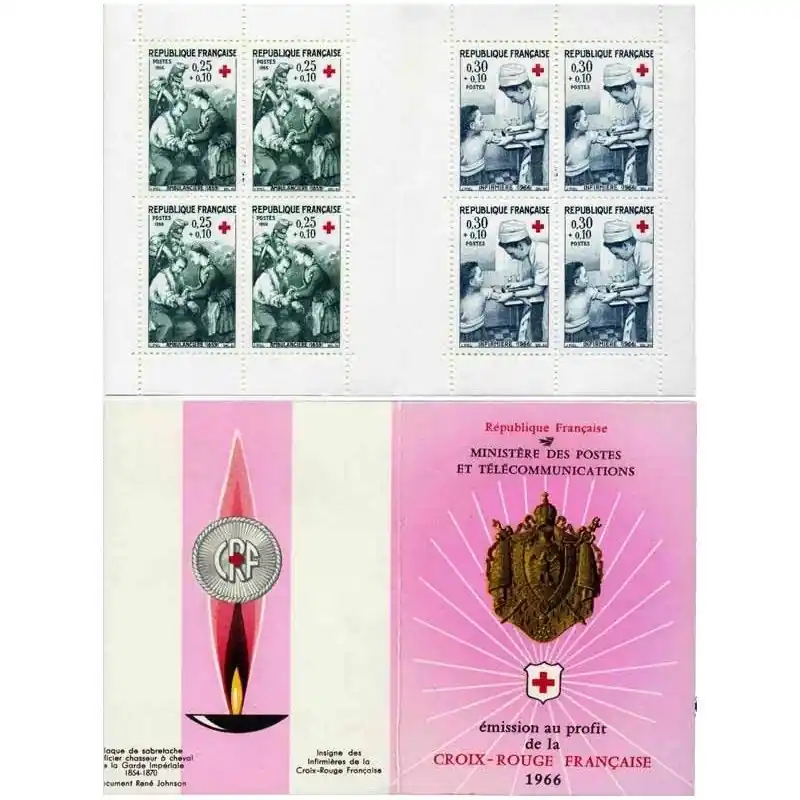 Carnet de timbres Croix-Rouge 1966 neuf**. Expédition Rapide