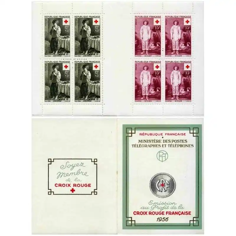 Prix Réduit Carnet de timbres Croix-Rouge 1956 neuf**.
