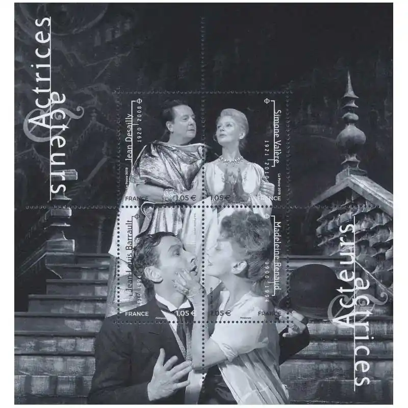 Paiement Sécurisé Feuillet de 4 timbres Actrices et Acteurs F5362 neuf**.