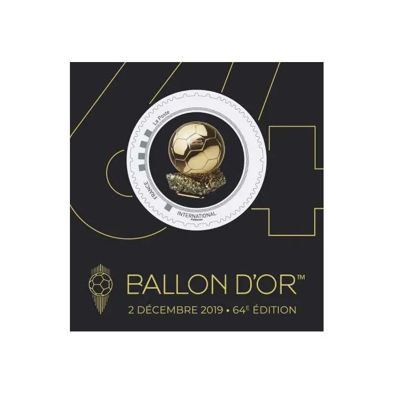 Collector de timbre Ballon d'Or autoadhésif 64ème édition. Gros Lot