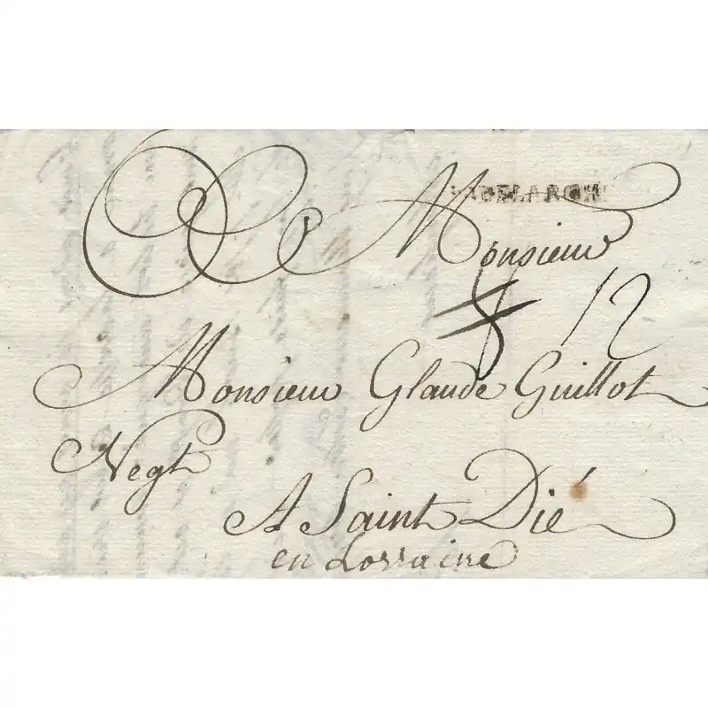 Produit De Marque Marque postale Pont de l'Arche sur lettre de 1758 pour Saint-Dié.