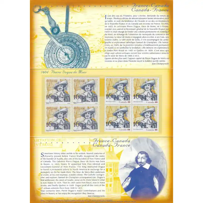 Pochette émission commune France - Canada 2005. Remise
