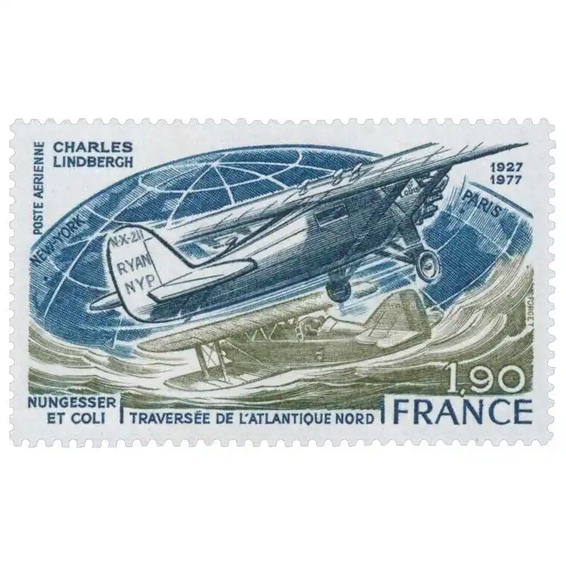 Paiement Sécurisé Timbre poste aérienne N°50 Le spirit of St Louis neuf**.
