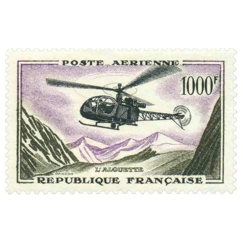 Timbre poste aérienne N°37 Alouette neuf**. Nouveauté