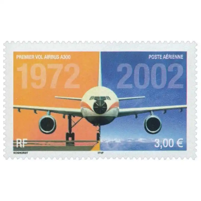 Timbre poste aérienne N°65 Airbus A300 neuf**. Prix Cassé