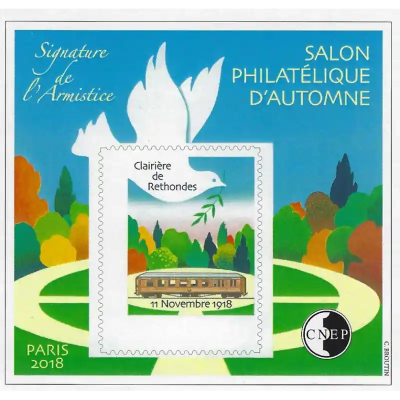 Bloc C.N.E.P. N°79a Signature de l'Armistice 2018 non dentelé. Offre Limitée