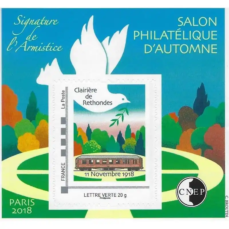 Bloc C.N.E.P. N°79 Signature de l'Armistice 2018 autoadhésif. Certifié