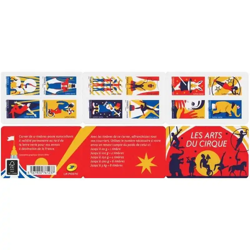 Timbres autoadhésifs N°1478-1489, Les arts du Cirque. Seulement Aujourd’hui