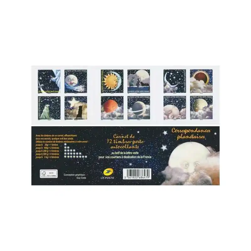 Prix Réduit Timbres autoadhésifs de France N°1324-1335, Correspondances planétaires.