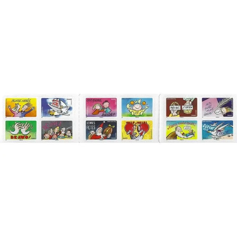 Timbres autoadhésifs de France N°1045-1056, Bonne année. Nouvel Arrivage