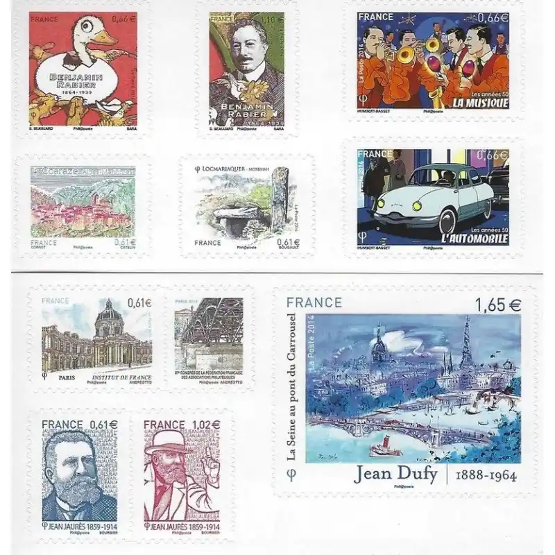 Timbres autoadhésifs de France N°1023-1032, Planète timbres. Vente Directe