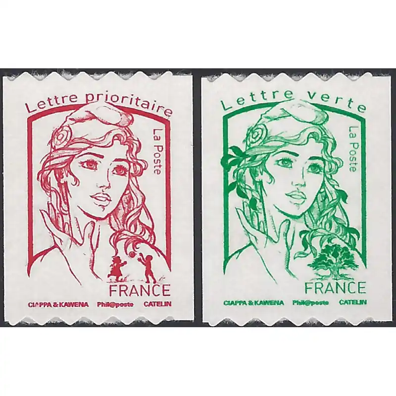 Timbres autoadhésifs de France N°1256-1257, Marianne de Ciappa et Kawena. Promotion